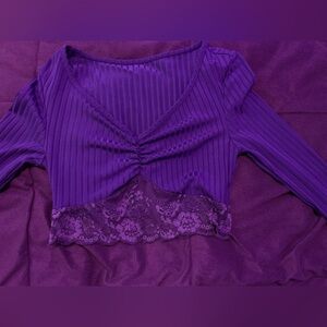 Purple lace crop top